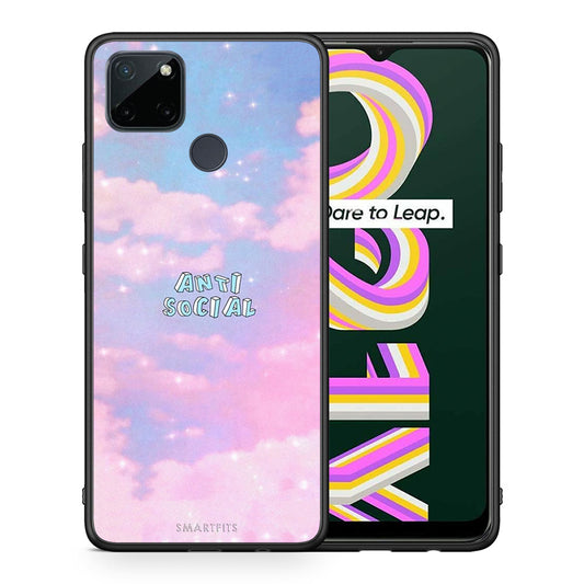 Θήκη Αγίου Βαλεντίνου Realme C21Y / C25Y / 7i (Global) Anti Social από τη Smartfits με σχέδιο στο πίσω μέρος και μαύρο περίβλημα | Realme C21Y / C25Y / 7i (Global) Anti Social case with colorful back and black bezels