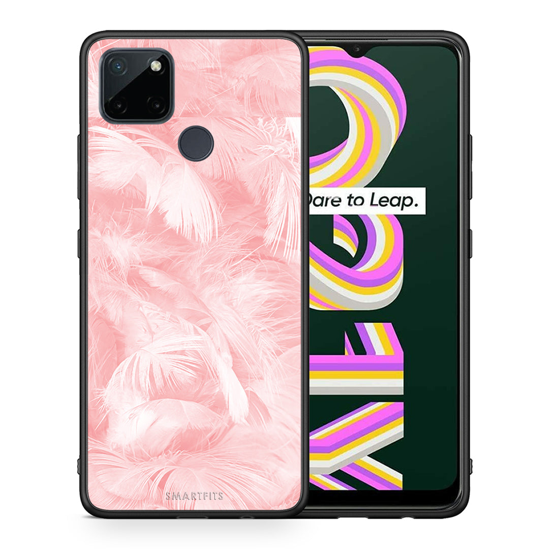 Boho Pink Feather - Realme C21Y / C25Y / 7i (Global) θήκη