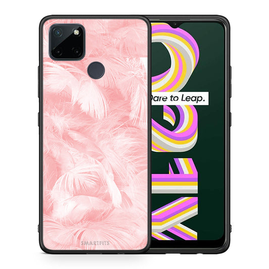 Boho Pink Feather - Realme C21Y / C25Y / 7i (Global) θήκη