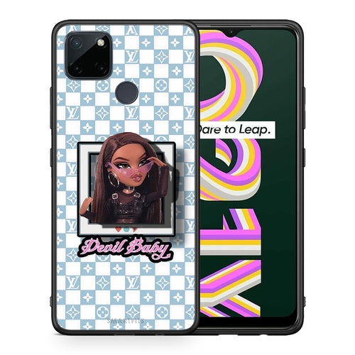 Θήκη Αγίου Βαλεντίνου Realme C21Y / C25Y / 7i (Global) Devil Baby από τη Smartfits με σχέδιο στο πίσω μέρος και μαύρο περίβλημα | Realme C21Y / C25Y / 7i (Global) Devil Baby case with colorful back and black bezels