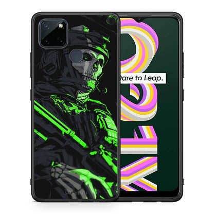 Θήκη Αγίου Βαλεντίνου Realme C21Y / C25Y / 7i (Global) Green Soldier από τη Smartfits με σχέδιο στο πίσω μέρος και μαύρο περίβλημα | Realme C21Y / C25Y / 7i (Global) Green Soldier case with colorful back and black bezels