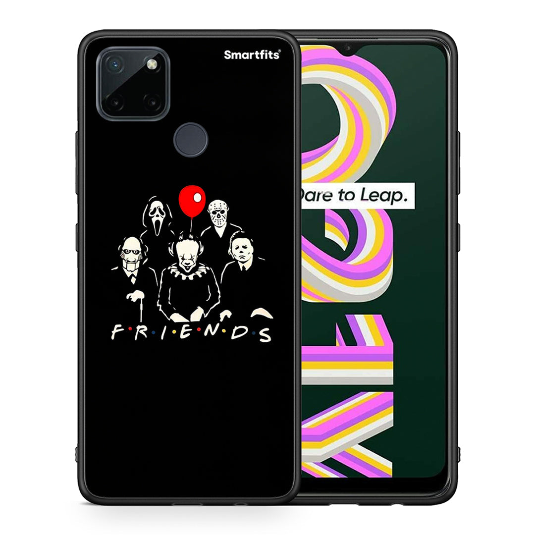 Θήκη Realme C21Y / C25Y / 7i (Global) Halloween Friends από τη Smartfits με σχέδιο στο πίσω μέρος και μαύρο περίβλημα | Realme C21Y / C25Y / 7i (Global) Halloween Friends case with colorful back and black bezels