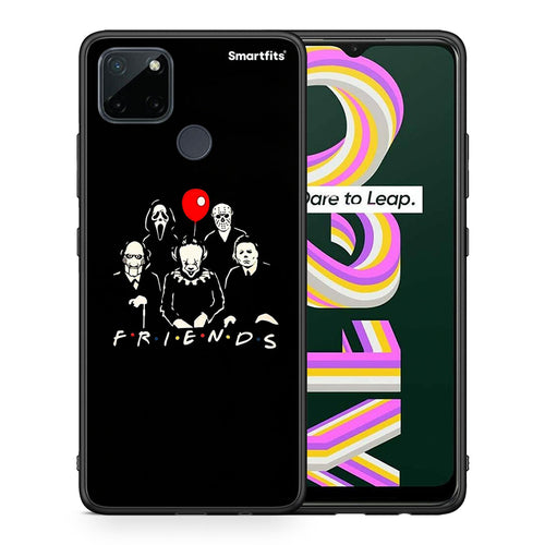 Θήκη Realme C21Y / C25Y / 7i (Global) Halloween Friends από τη Smartfits με σχέδιο στο πίσω μέρος και μαύρο περίβλημα | Realme C21Y / C25Y / 7i (Global) Halloween Friends case with colorful back and black bezels