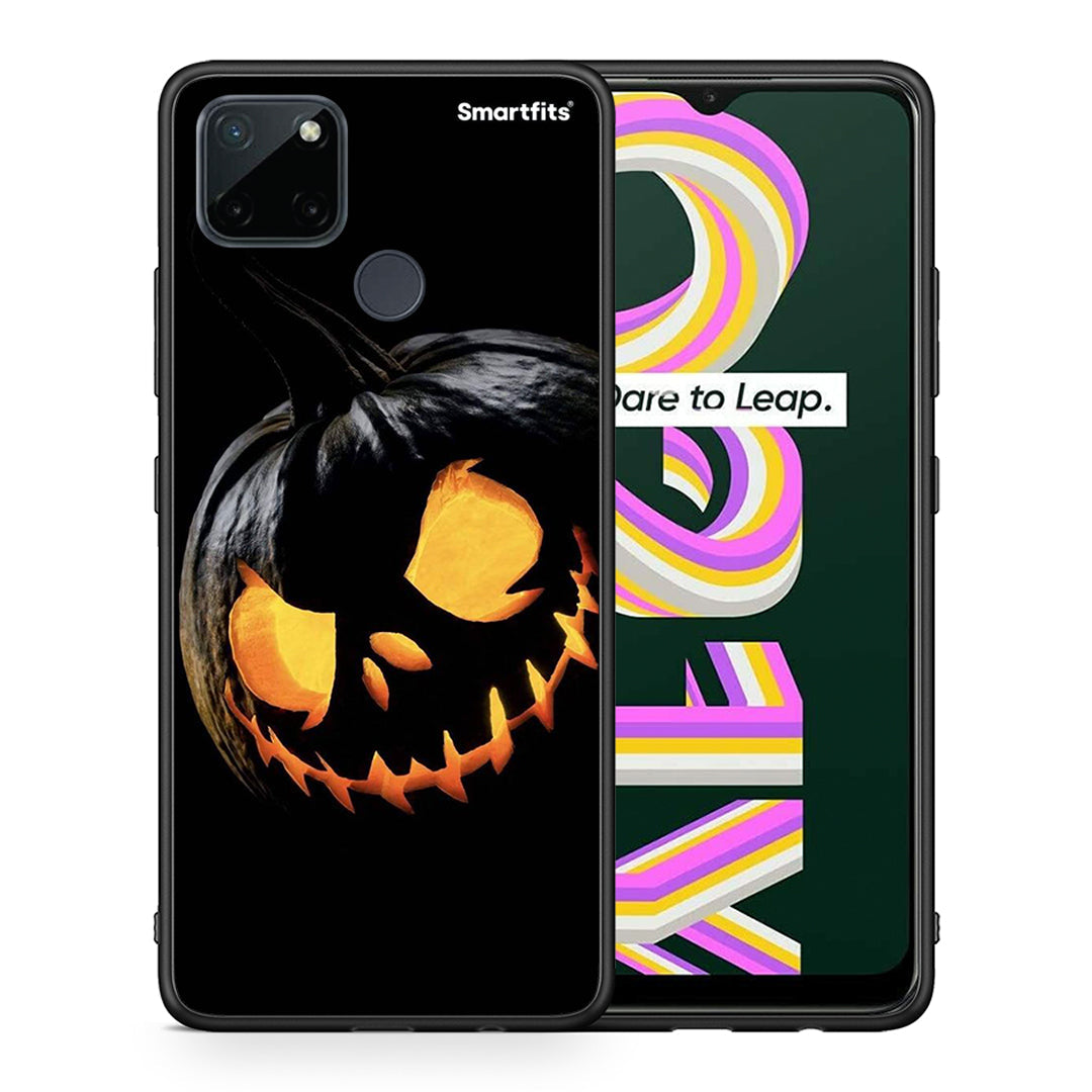 Θήκη Realme C21Y / C25Y / 7i (Global) Halloween Scary Pumpkin από τη Smartfits με σχέδιο στο πίσω μέρος και μαύρο περίβλημα | Realme C21Y / C25Y / 7i (Global) Halloween Scary Pumpkin case with colorful back and black bezels