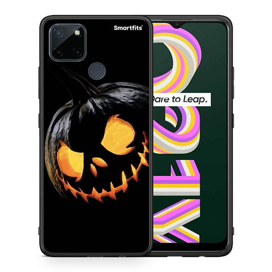Θήκη Realme C21Y / C25Y / 7i (Global) Halloween Scary Pumpkin από τη Smartfits με σχέδιο στο πίσω μέρος και μαύρο περίβλημα | Realme C21Y / C25Y / 7i (Global) Halloween Scary Pumpkin case with colorful back and black bezels