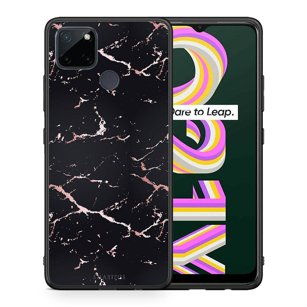 Marble Black Rosegold - Realme C21Y / C25Y / 7i (Global) θήκη