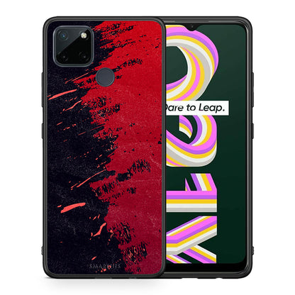 Θήκη Αγίου Βαλεντίνου Realme C21Y / C25Y / 7i (Global) Red Paint από τη Smartfits με σχέδιο στο πίσω μέρος και μαύρο περίβλημα | Realme C21Y / C25Y / 7i (Global) Red Paint case with colorful back and black bezels
