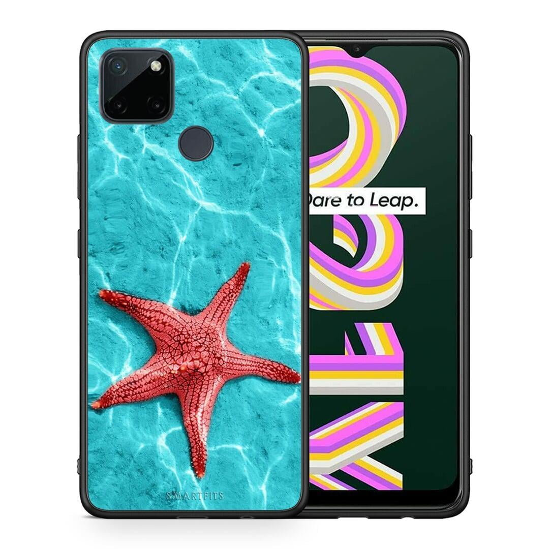 Θήκη Realme C21Y / C25Y / 7i (Global) Red Starfish από τη Smartfits με σχέδιο στο πίσω μέρος και μαύρο περίβλημα | Realme C21Y / C25Y / 7i (Global) Red Starfish case with colorful back and black bezels
