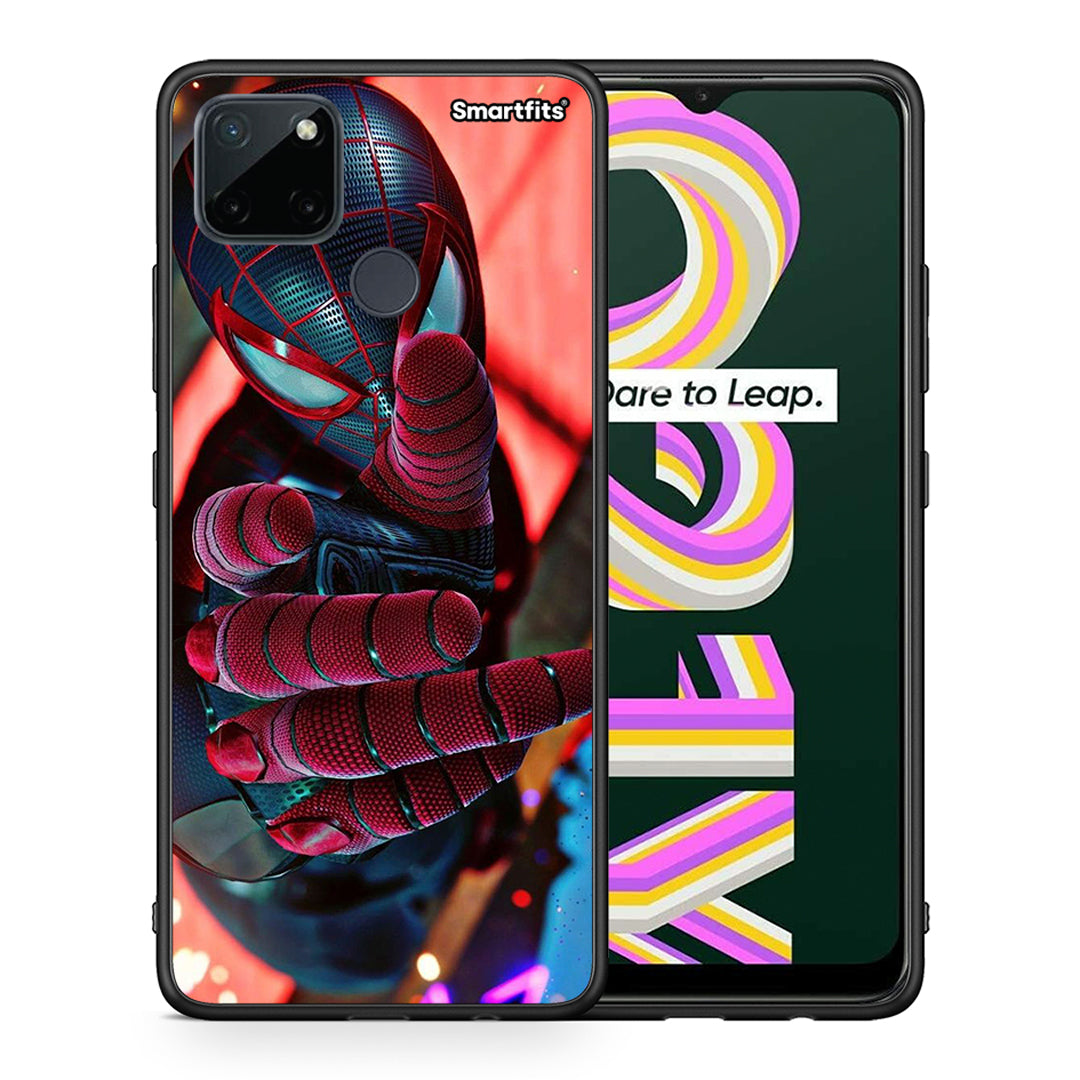Θήκη Realme C21Y / C25Y / 7i (Global) Spider Hand από τη Smartfits με σχέδιο στο πίσω μέρος και μαύρο περίβλημα | Realme C21Y / C25Y / 7i (Global) Spider Hand case with colorful back and black bezels