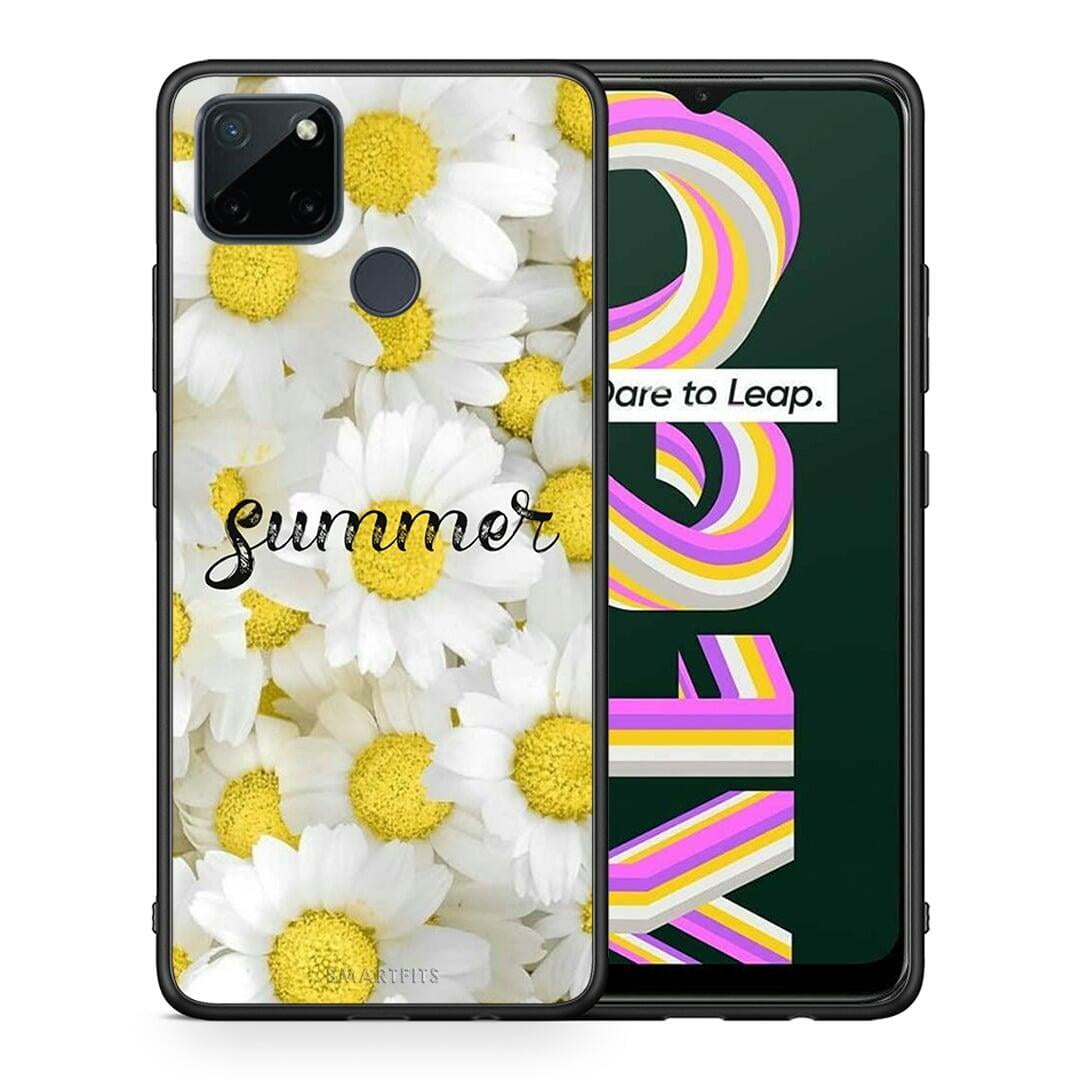 Θήκη Realme C21Y / C25Y / 7i (Global) Summer Daisies από τη Smartfits με σχέδιο στο πίσω μέρος και μαύρο περίβλημα | Realme C21Y / C25Y / 7i (Global) Summer Daisies case with colorful back and black bezels