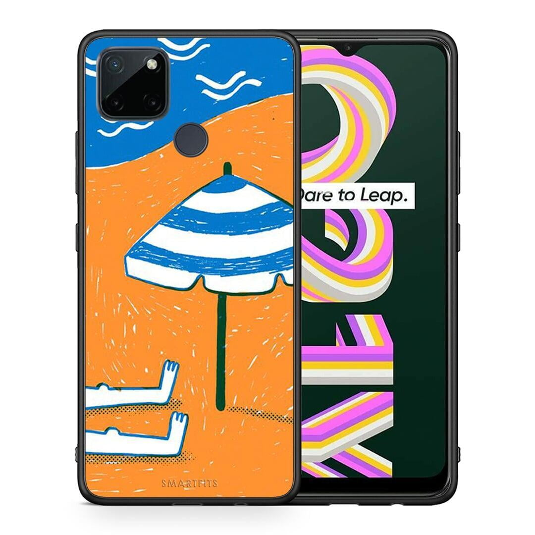 Θήκη Realme C21Y / C25Y / 7i (Global) Summering από τη Smartfits με σχέδιο στο πίσω μέρος και μαύρο περίβλημα | Realme C21Y / C25Y / 7i (Global) Summering case with colorful back and black bezels