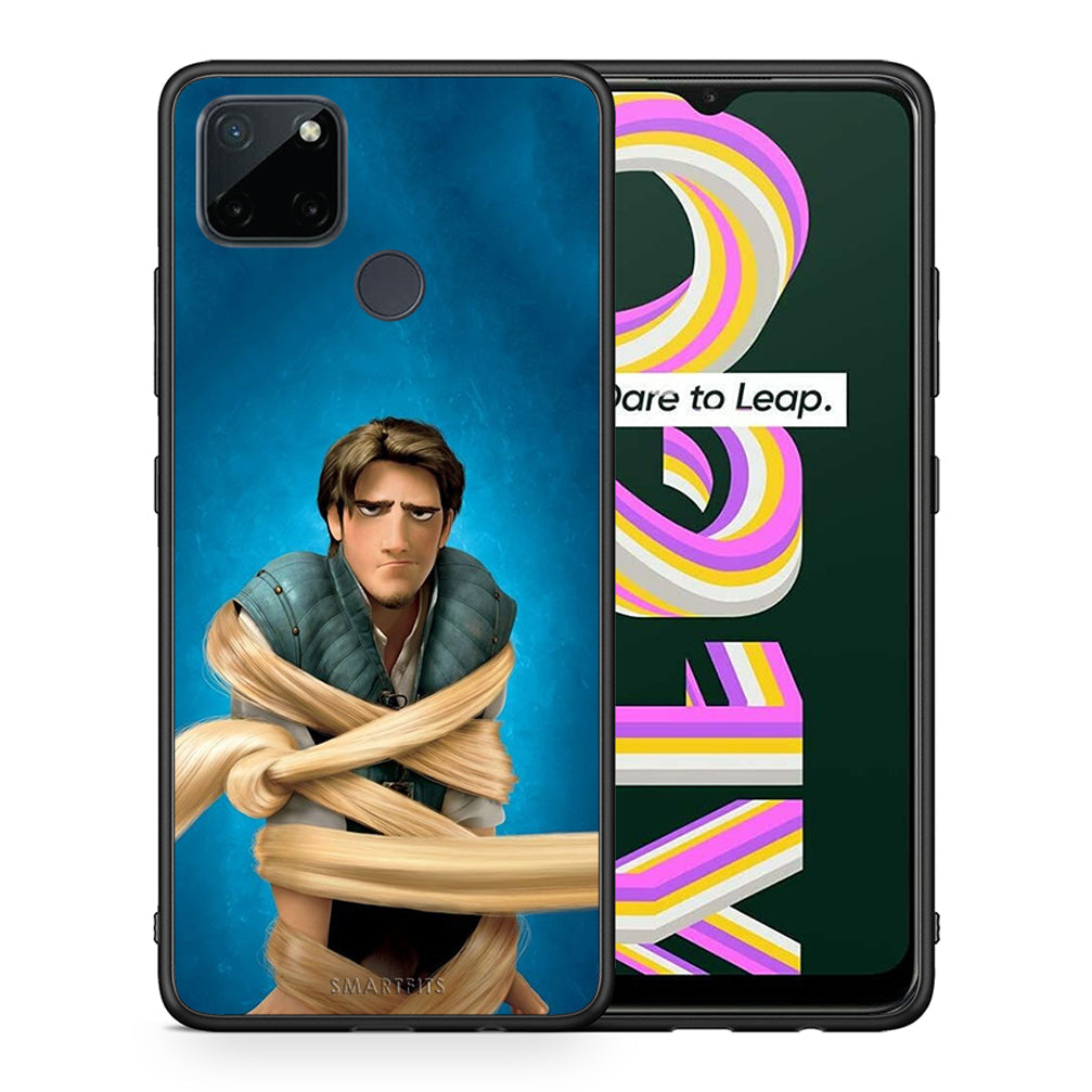Θήκη Αγίου Βαλεντίνου Realme C21Y / C25Y / 7i (Global) Tangled 1 από τη Smartfits με σχέδιο στο πίσω μέρος και μαύρο περίβλημα | Realme C21Y / C25Y / 7i (Global) Tangled 1 case with colorful back and black bezels