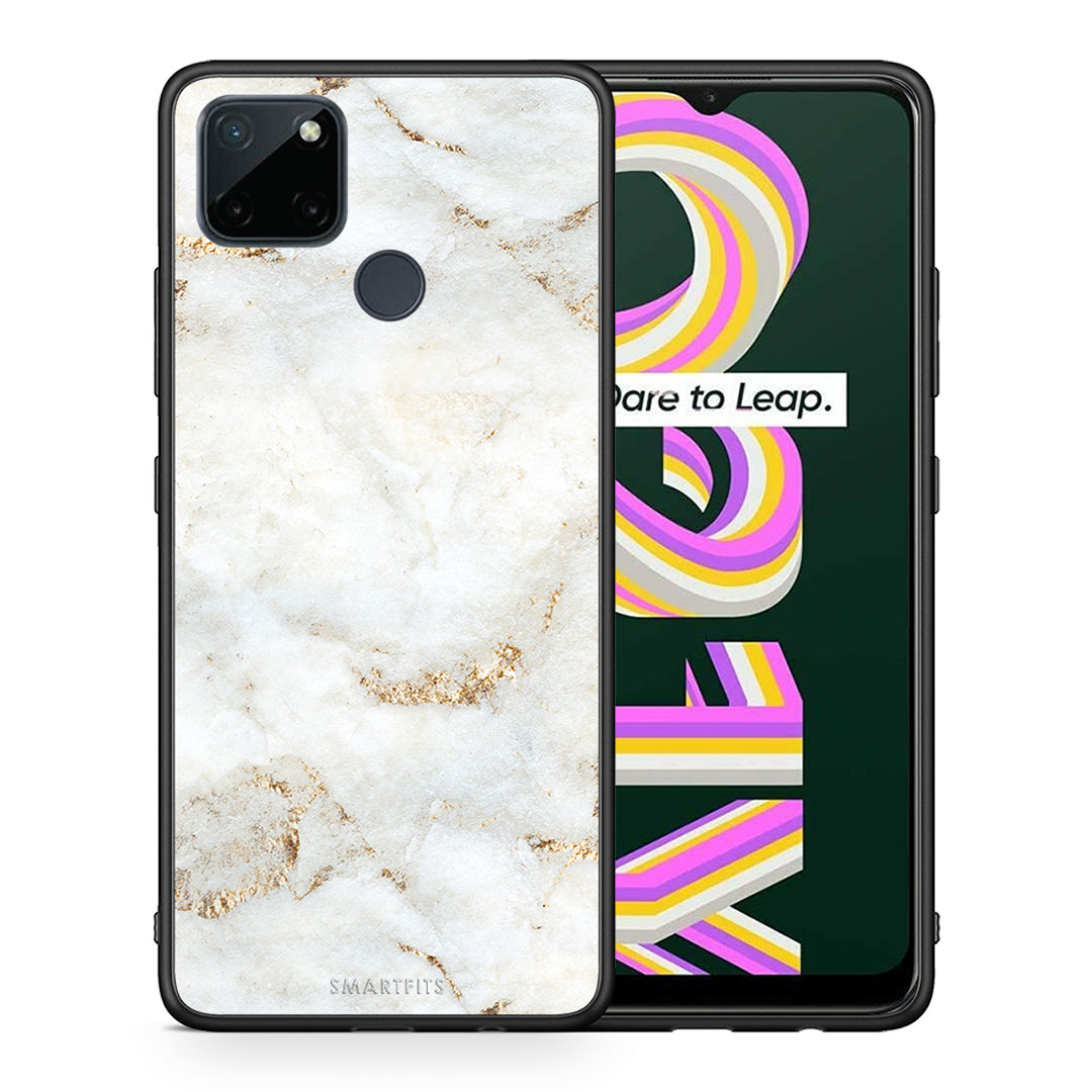 White Gold Marble - Realme C21Y / C25Y / 7i (Global) θήκη