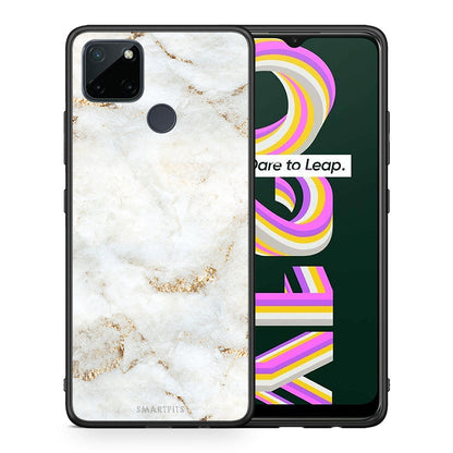 White Gold Marble - Realme C21Y / C25Y / 7i (Global) θήκη
