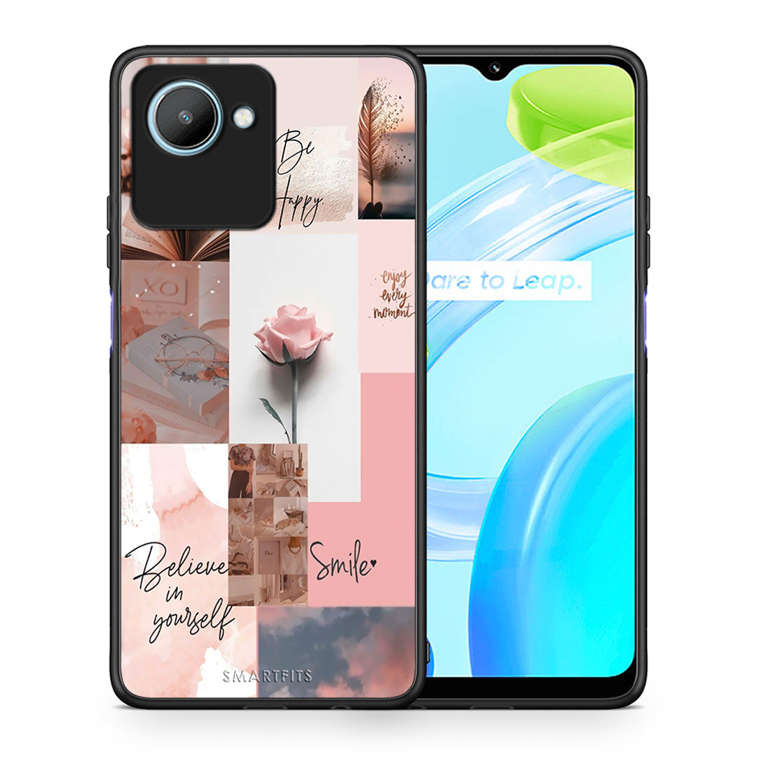 Θήκη Realme C30 Aesthetic Collage από τη Smartfits με σχέδιο στο πίσω μέρος και μαύρο περίβλημα | Realme C30 Aesthetic Collage Case with Colorful Back and Black Bezels