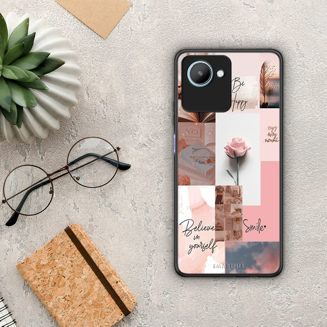 Θήκη Realme C30 Aesthetic Collage από τη Smartfits με σχέδιο στο πίσω μέρος και μαύρο περίβλημα | Realme C30 Aesthetic Collage Case with Colorful Back and Black Bezels