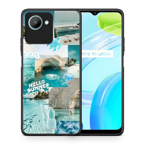 Θήκη Realme C30 Aesthetic Summer από τη Smartfits με σχέδιο στο πίσω μέρος και μαύρο περίβλημα | Realme C30 Aesthetic Summer Case with Colorful Back and Black Bezels