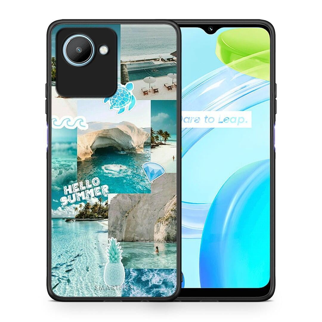 Θήκη Realme C30 Aesthetic Summer από τη Smartfits με σχέδιο στο πίσω μέρος και μαύρο περίβλημα | Realme C30 Aesthetic Summer Case with Colorful Back and Black Bezels