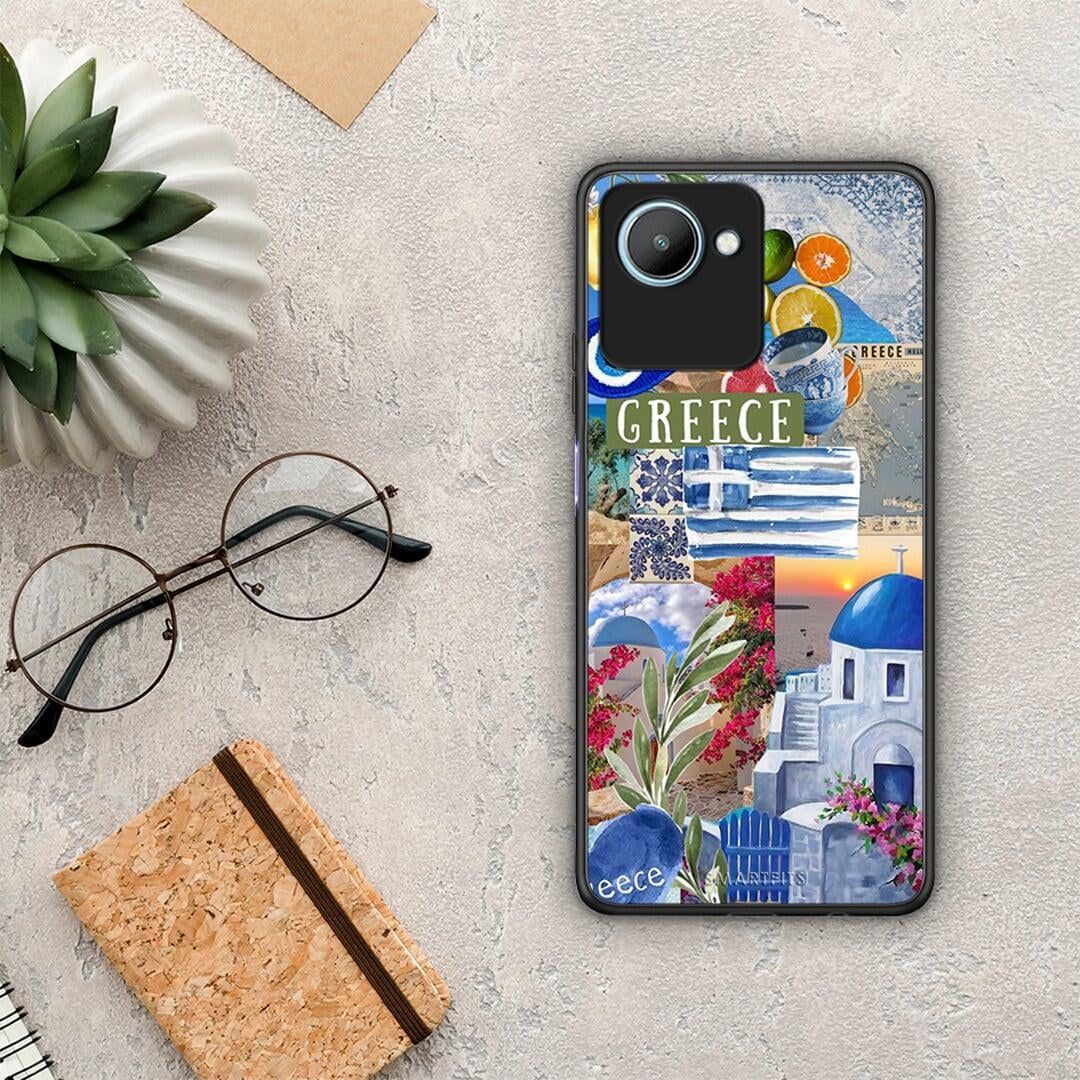 Θήκη Realme C30 All Greek από τη Smartfits με σχέδιο στο πίσω μέρος και μαύρο περίβλημα | Realme C30 All Greek Case with Colorful Back and Black Bezels