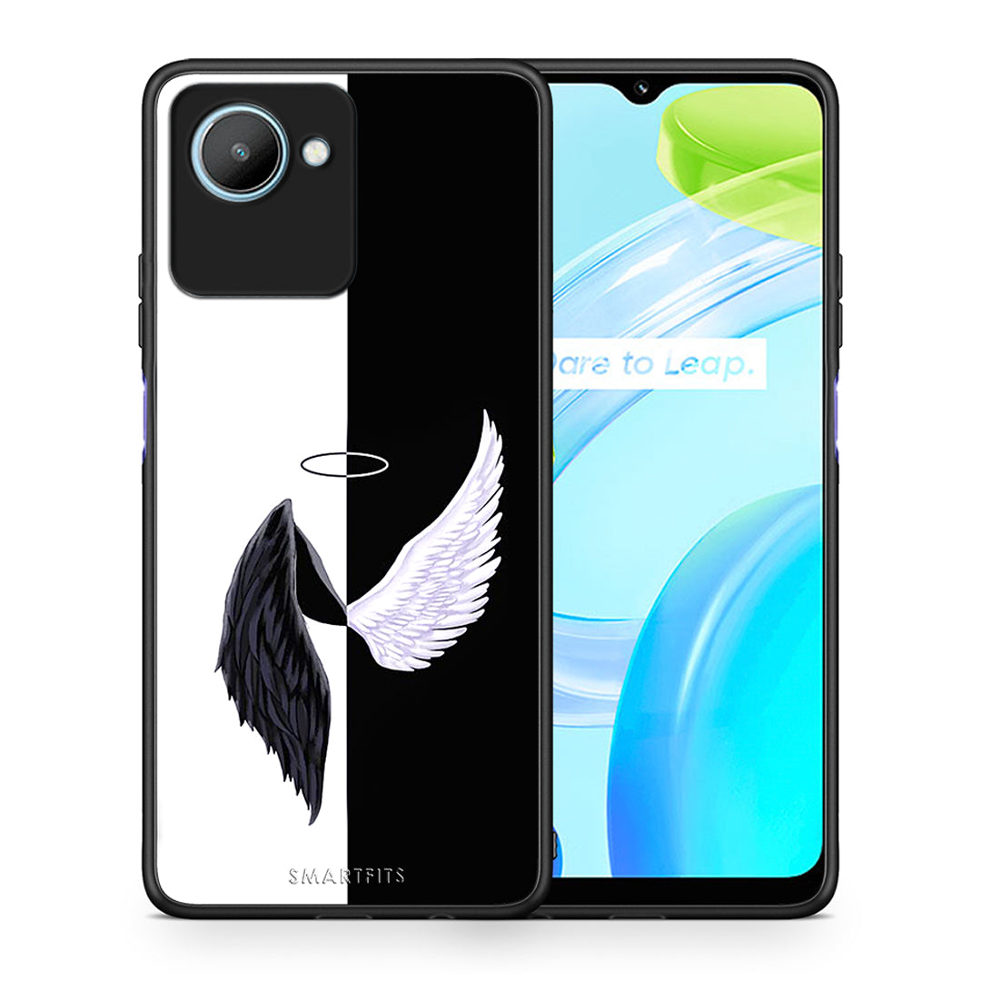 Θήκη Realme C30 Angels Demons από τη Smartfits με σχέδιο στο πίσω μέρος και μαύρο περίβλημα | Realme C30 Angels Demons Case with Colorful Back and Black Bezels