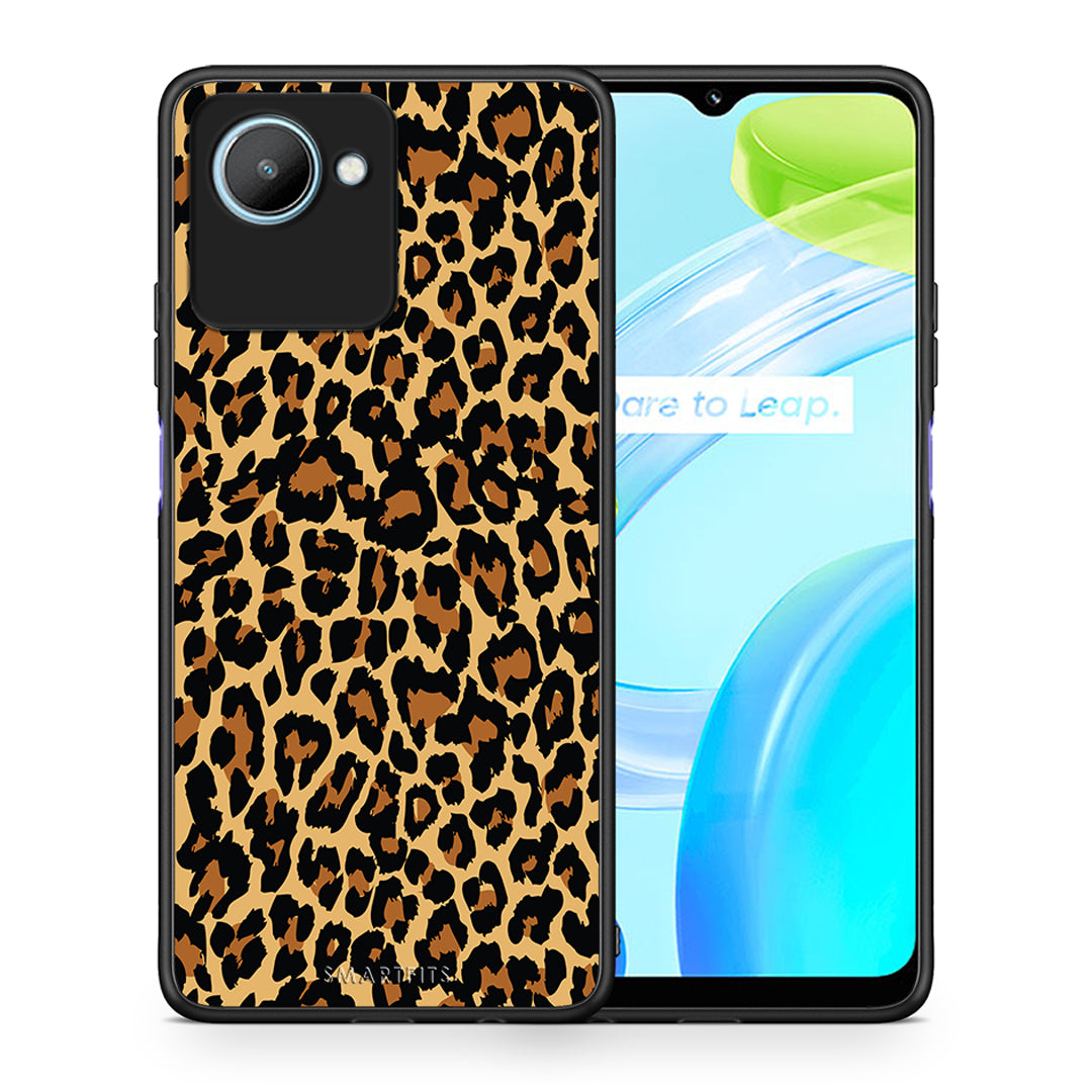 Θήκη Realme C30 Animal Leopard από τη Smartfits με σχέδιο στο πίσω μέρος και μαύρο περίβλημα | Realme C30 Animal Leopard Case with Colorful Back and Black Bezels