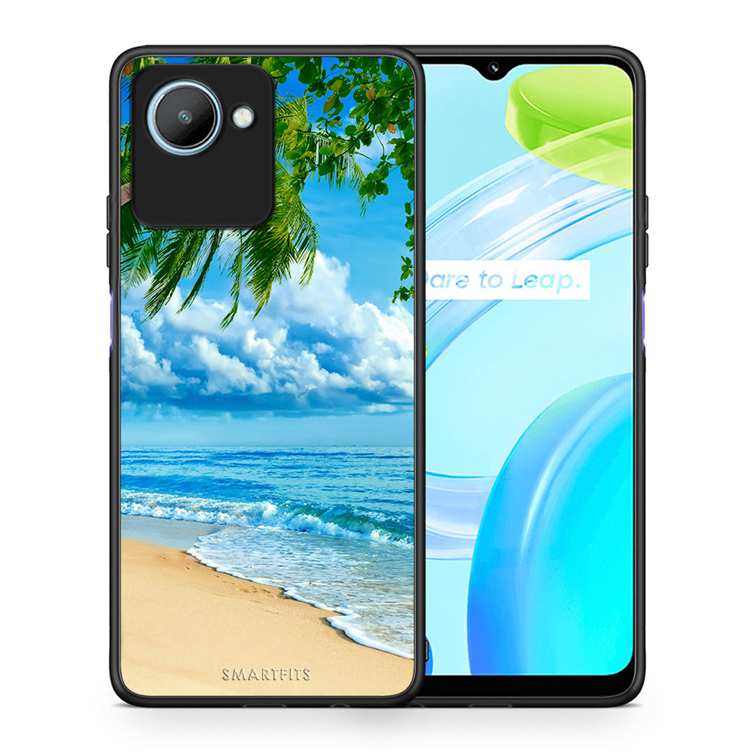 Θήκη Realme C30 Beautiful Beach από τη Smartfits με σχέδιο στο πίσω μέρος και μαύρο περίβλημα | Realme C30 Beautiful Beach Case with Colorful Back and Black Bezels