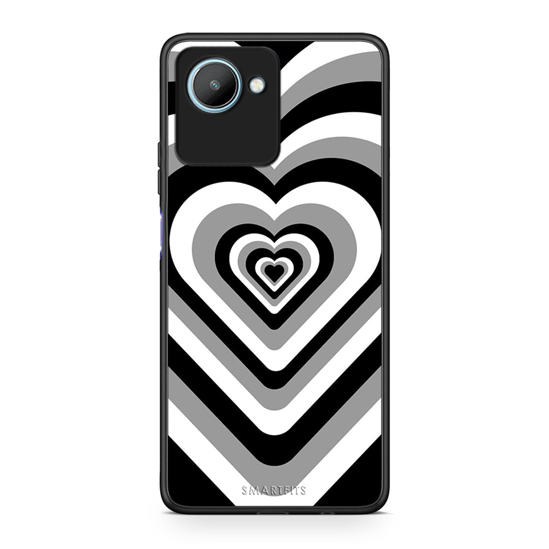 Θήκη Realme C30 Black Hearts από τη Smartfits με σχέδιο στο πίσω μέρος και μαύρο περίβλημα | Realme C30 Black Hearts Case with Colorful Back and Black Bezels