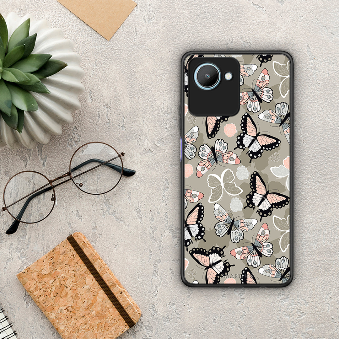 Θήκη Realme C30 Boho Butterflies από τη Smartfits με σχέδιο στο πίσω μέρος και μαύρο περίβλημα | Realme C30 Boho Butterflies Case with Colorful Back and Black Bezels