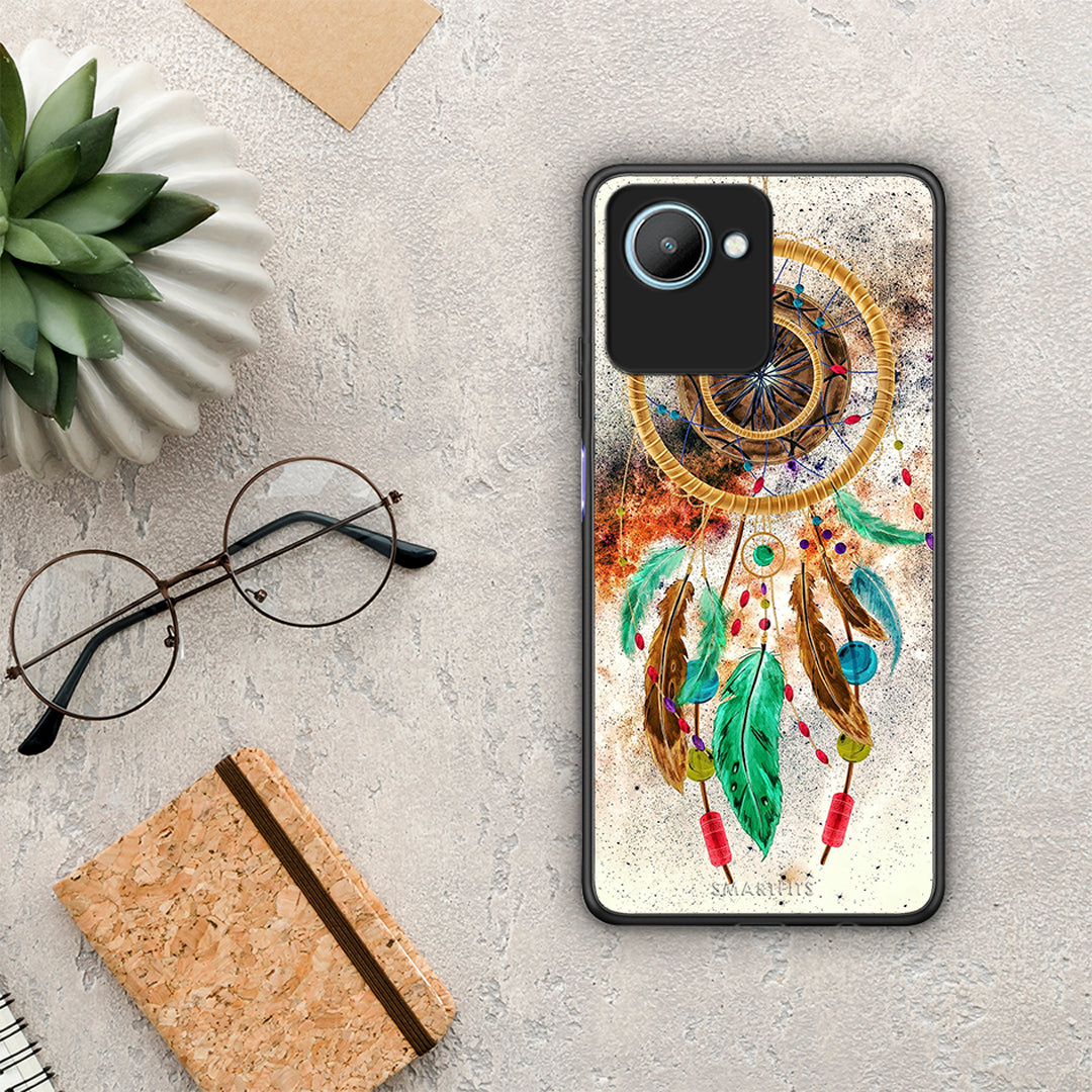 Θήκη Realme C30 Boho DreamCatcher από τη Smartfits με σχέδιο στο πίσω μέρος και μαύρο περίβλημα | Realme C30 Boho DreamCatcher Case with Colorful Back and Black Bezels