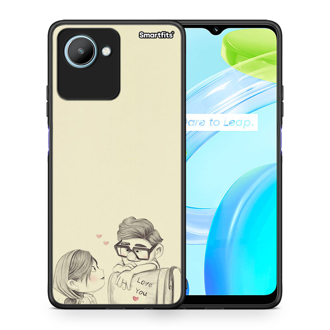 Θήκη Realme C30 Carl And Ellie από τη Smartfits με σχέδιο στο πίσω μέρος και μαύρο περίβλημα | Realme C30 Carl And Ellie Case with Colorful Back and Black Bezels