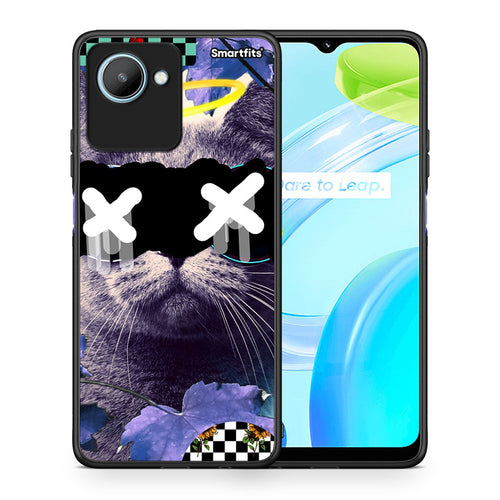 Θήκη Realme C30 Cat Collage από τη Smartfits με σχέδιο στο πίσω μέρος και μαύρο περίβλημα | Realme C30 Cat Collage Case with Colorful Back and Black Bezels