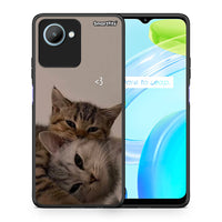 Thumbnail for Θήκη Realme C30 Cats In Love από τη Smartfits με σχέδιο στο πίσω μέρος και μαύρο περίβλημα | Realme C30 Cats In Love Case with Colorful Back and Black Bezels