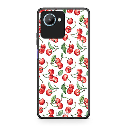 Θήκη Realme C30 Cherry Summer από τη Smartfits με σχέδιο στο πίσω μέρος και μαύρο περίβλημα | Realme C30 Cherry Summer Case with Colorful Back and Black Bezels