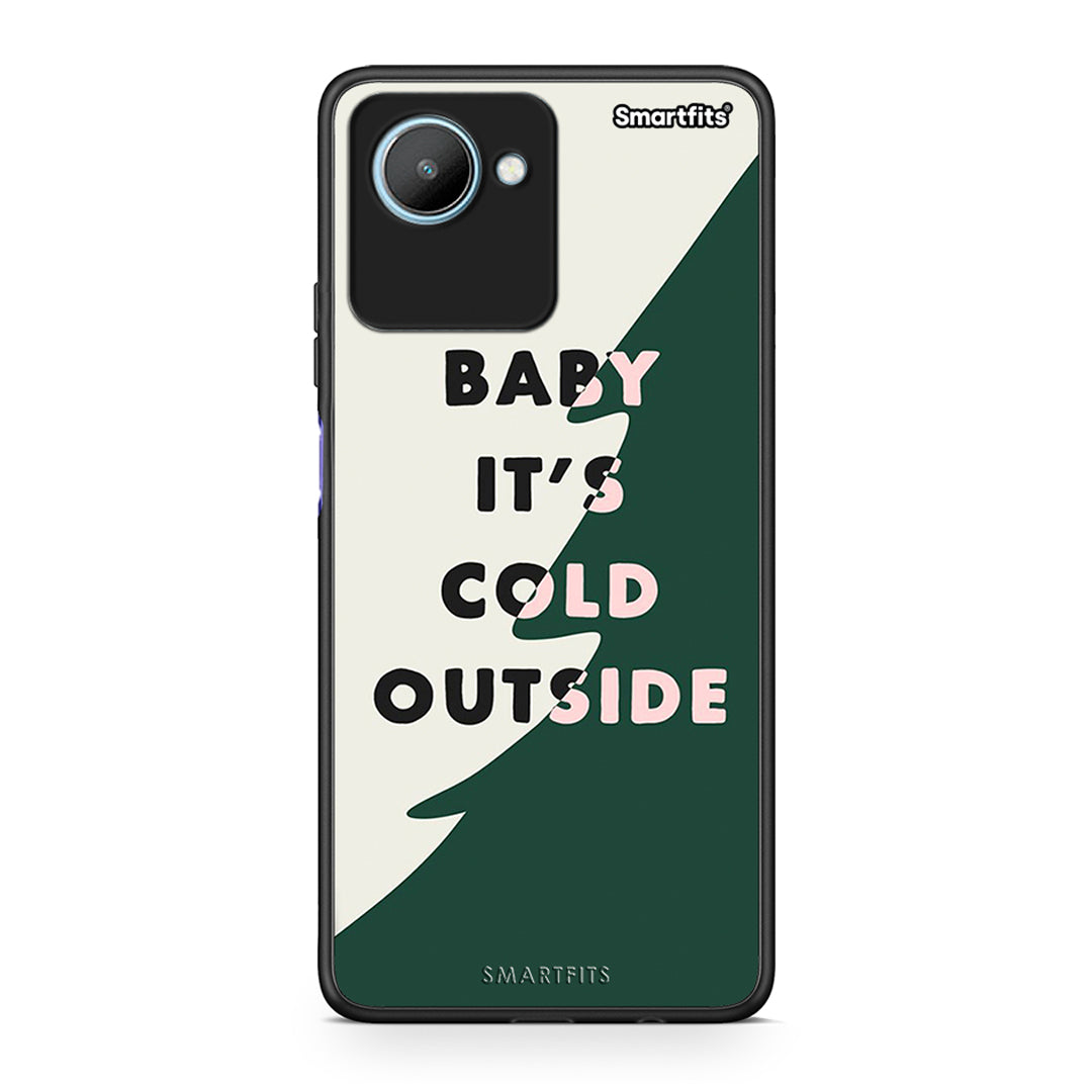 Θήκη Realme C30 Cold Outside από τη Smartfits με σχέδιο στο πίσω μέρος και μαύρο περίβλημα | Realme C30 Cold Outside Case with Colorful Back and Black Bezels