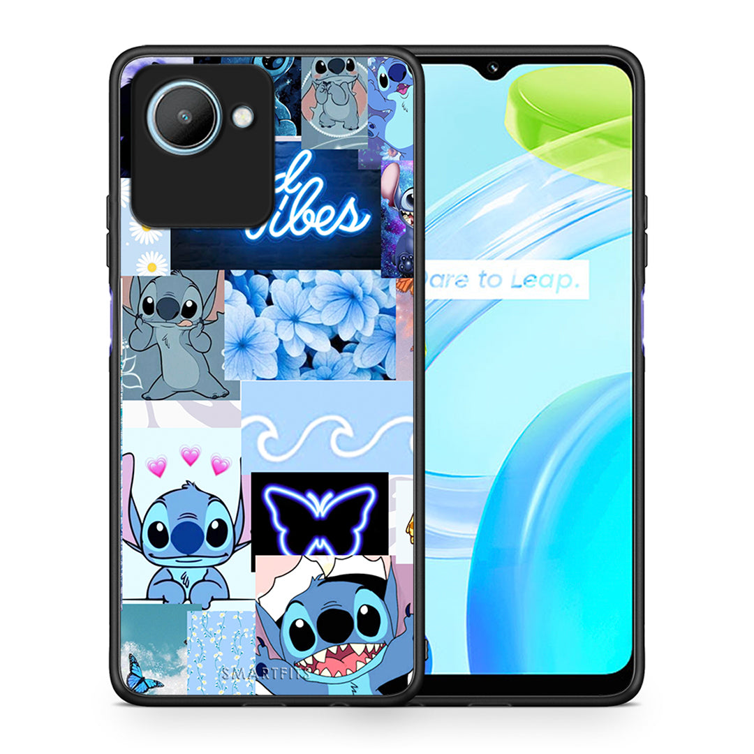 Θήκη Realme C30 Collage Good Vibes από τη Smartfits με σχέδιο στο πίσω μέρος και μαύρο περίβλημα | Realme C30 Collage Good Vibes Case with Colorful Back and Black Bezels
