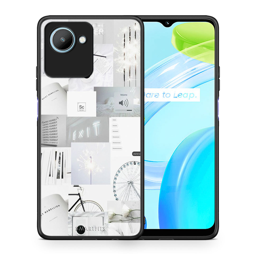 Θήκη Realme C30 Collage Make Me Wonder από τη Smartfits με σχέδιο στο πίσω μέρος και μαύρο περίβλημα | Realme C30 Collage Make Me Wonder Case with Colorful Back and Black Bezels