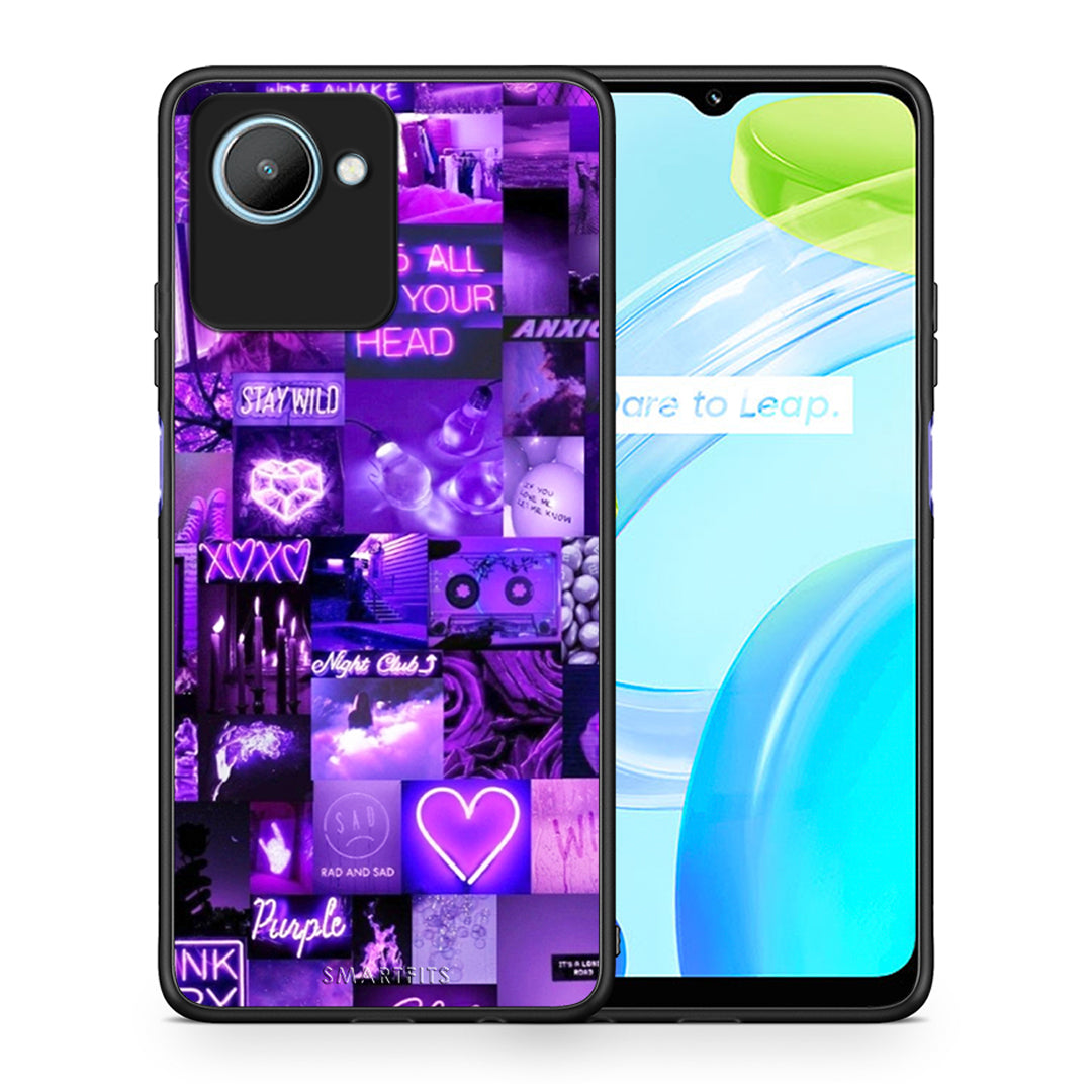 Θήκη Realme C30 Collage Stay Wild από τη Smartfits με σχέδιο στο πίσω μέρος και μαύρο περίβλημα | Realme C30 Collage Stay Wild Case with Colorful Back and Black Bezels