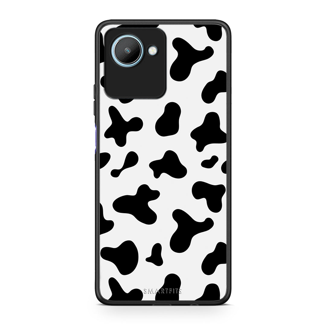 Θήκη Realme C30 Cow Print από τη Smartfits με σχέδιο στο πίσω μέρος και μαύρο περίβλημα | Realme C30 Cow Print Case with Colorful Back and Black Bezels