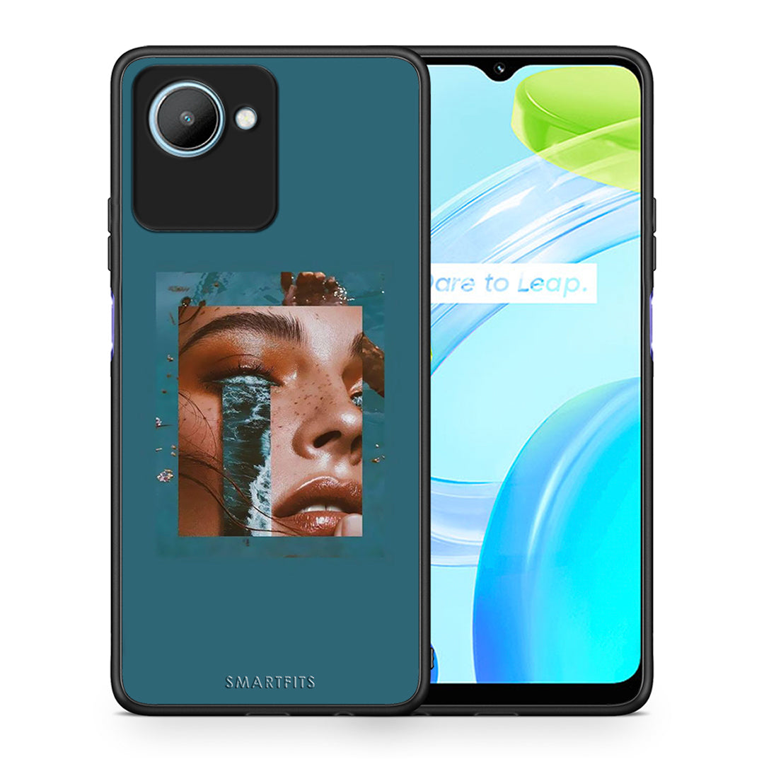 Θήκη Realme C30 Cry An Ocean από τη Smartfits με σχέδιο στο πίσω μέρος και μαύρο περίβλημα | Realme C30 Cry An Ocean Case with Colorful Back and Black Bezels