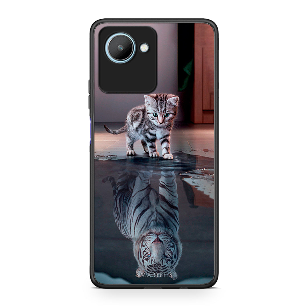 Θήκη Realme C30 Cute Tiger από τη Smartfits με σχέδιο στο πίσω μέρος και μαύρο περίβλημα | Realme C30 Cute Tiger Case with Colorful Back and Black Bezels