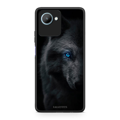 Θήκη Realme C30 Dark Wolf από τη Smartfits με σχέδιο στο πίσω μέρος και μαύρο περίβλημα | Realme C30 Dark Wolf Case with Colorful Back and Black Bezels