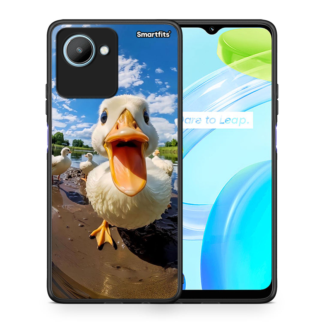 Θήκη Realme C30 Duck Face από τη Smartfits με σχέδιο στο πίσω μέρος και μαύρο περίβλημα | Realme C30 Duck Face Case with Colorful Back and Black Bezels