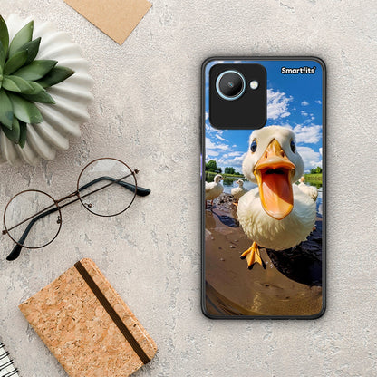 Θήκη Realme C30 Duck Face από τη Smartfits με σχέδιο στο πίσω μέρος και μαύρο περίβλημα | Realme C30 Duck Face Case with Colorful Back and Black Bezels