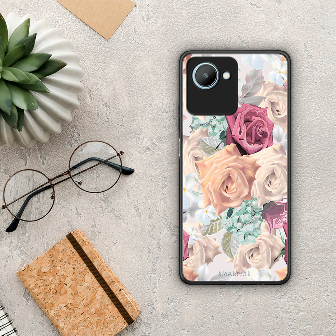 Θήκη Realme C30 Floral Bouquet από τη Smartfits με σχέδιο στο πίσω μέρος και μαύρο περίβλημα | Realme C30 Floral Bouquet Case with Colorful Back and Black Bezels