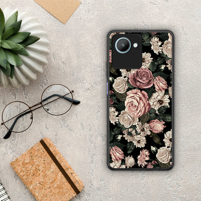 Θήκη Realme C30 Flower Wild Roses από τη Smartfits με σχέδιο στο πίσω μέρος και μαύρο περίβλημα | Realme C30 Flower Wild Roses Case with Colorful Back and Black Bezels