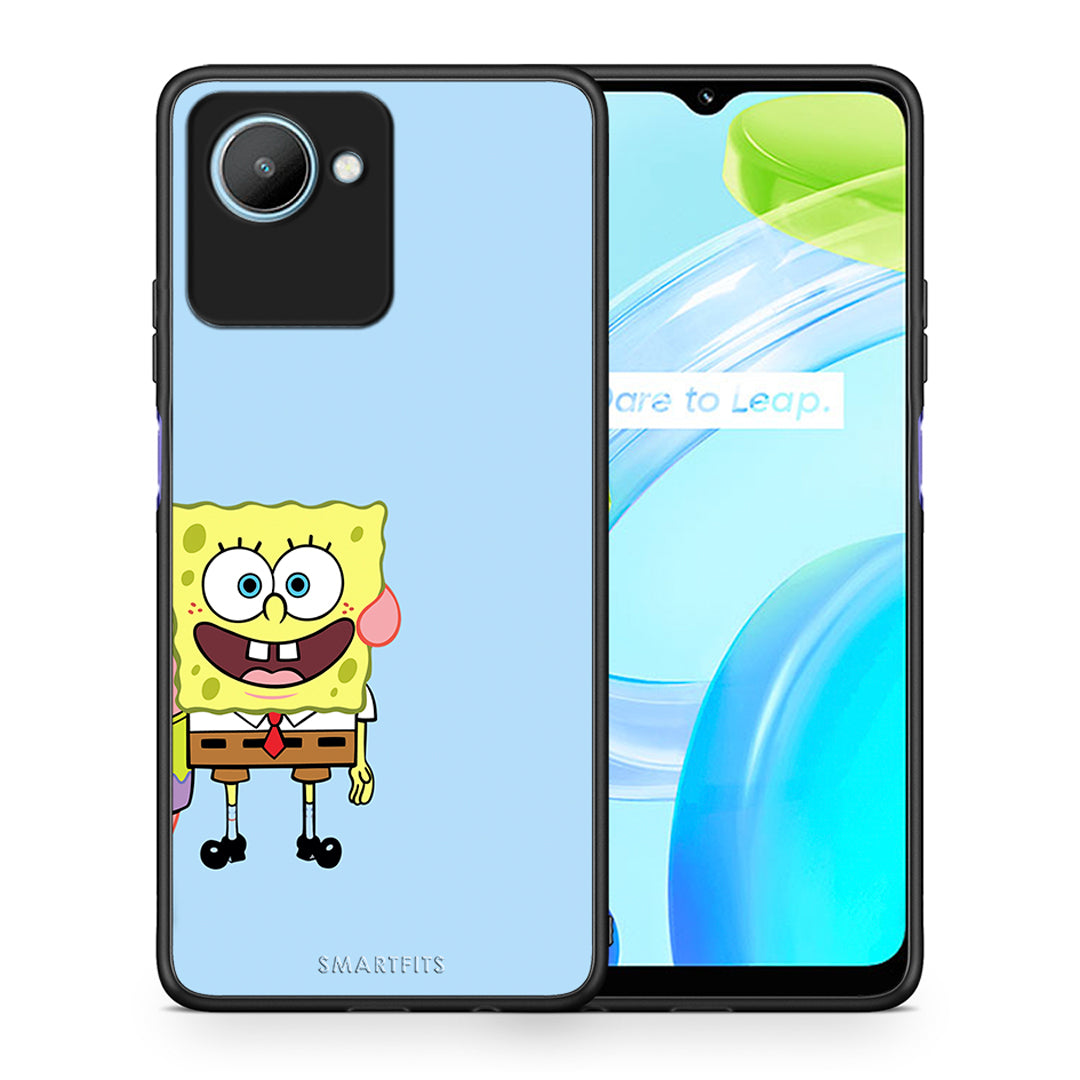 Θήκη Realme C30 Friends Bob από τη Smartfits με σχέδιο στο πίσω μέρος και μαύρο περίβλημα | Realme C30 Friends Bob Case with Colorful Back and Black Bezels