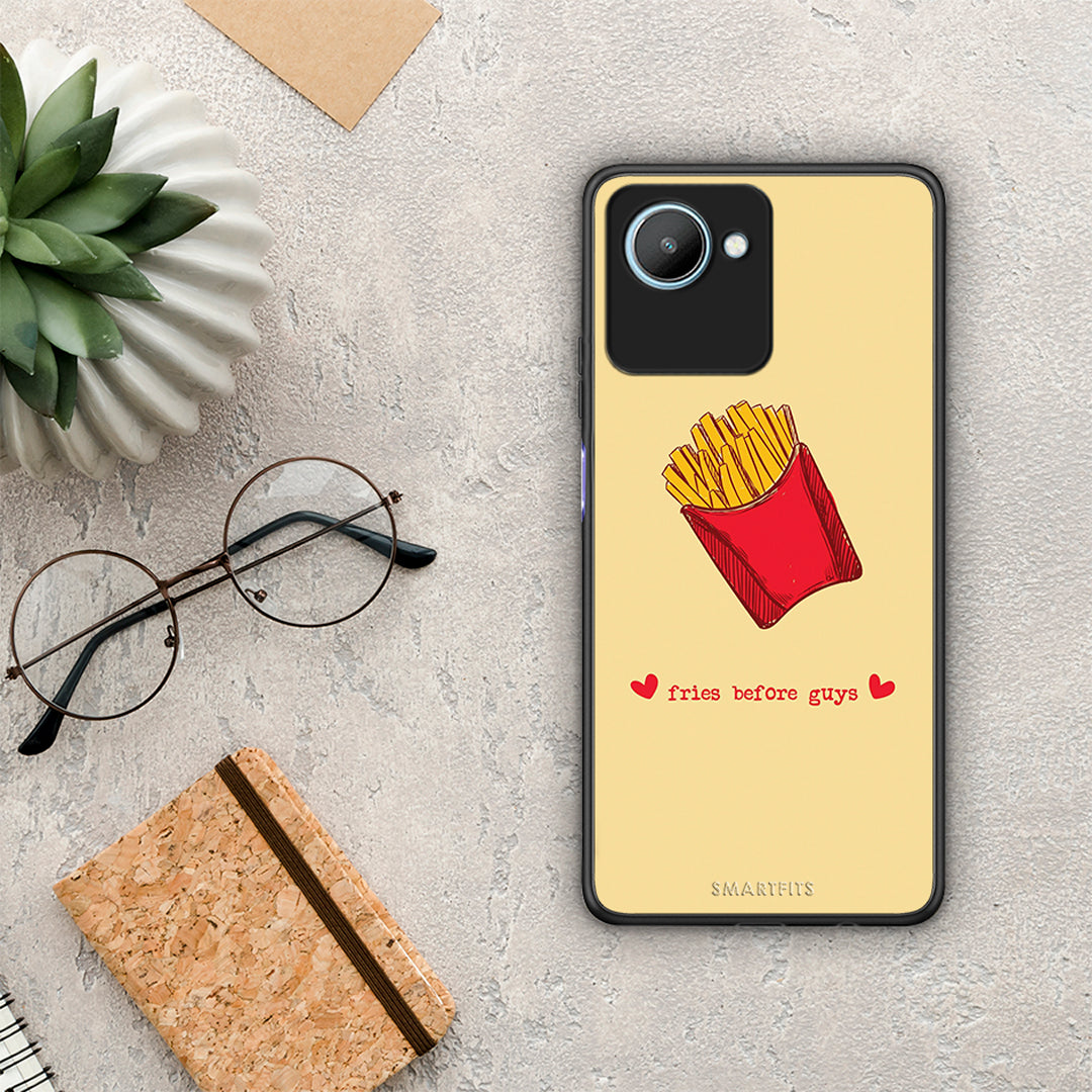 Θήκη Realme C30 Fries Before Guys από τη Smartfits με σχέδιο στο πίσω μέρος και μαύρο περίβλημα | Realme C30 Fries Before Guys Case with Colorful Back and Black Bezels