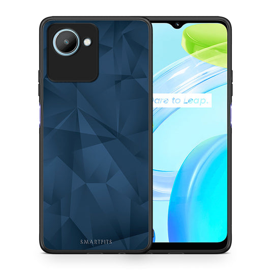 Θήκη Realme C30 Geometric Blue Abstract από τη Smartfits με σχέδιο στο πίσω μέρος και μαύρο περίβλημα | Realme C30 Geometric Blue Abstract Case with Colorful Back and Black Bezels