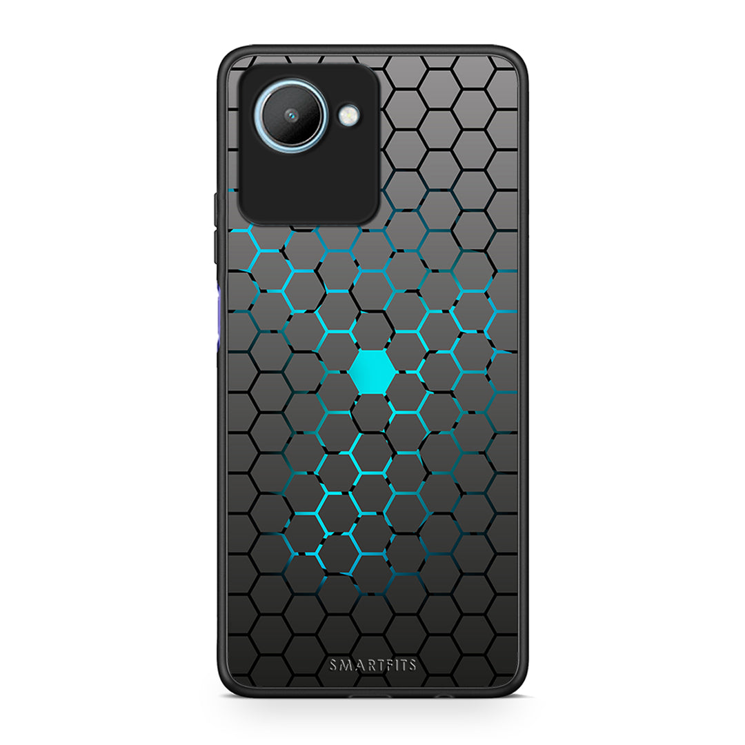 Θήκη Realme C30 Geometric Hexagonal από τη Smartfits με σχέδιο στο πίσω μέρος και μαύρο περίβλημα | Realme C30 Geometric Hexagonal Case with Colorful Back and Black Bezels