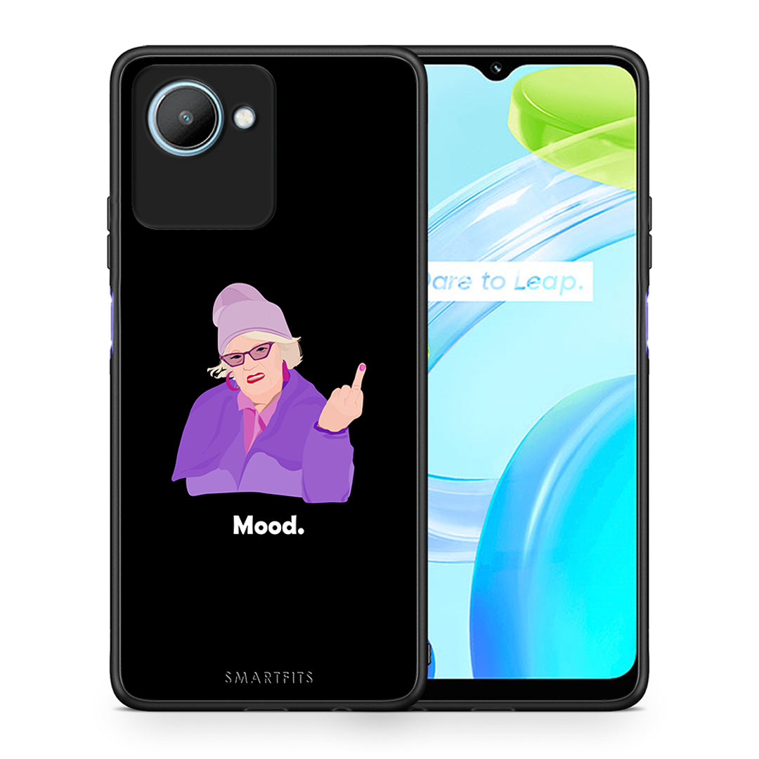 Θήκη Realme C30 Grandma Mood Black από τη Smartfits με σχέδιο στο πίσω μέρος και μαύρο περίβλημα | Realme C30 Grandma Mood Black Case with Colorful Back and Black Bezels